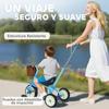 2-in-1 Baby Tricycle for 2-5 Years with Parent Handle Non-Slip Pedals, Foldable Footrests and Basket Blue