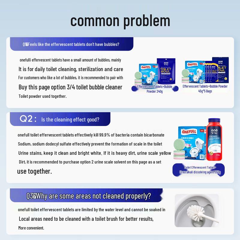 ONEFULL Toilettenreinigungs-Brausetabletten