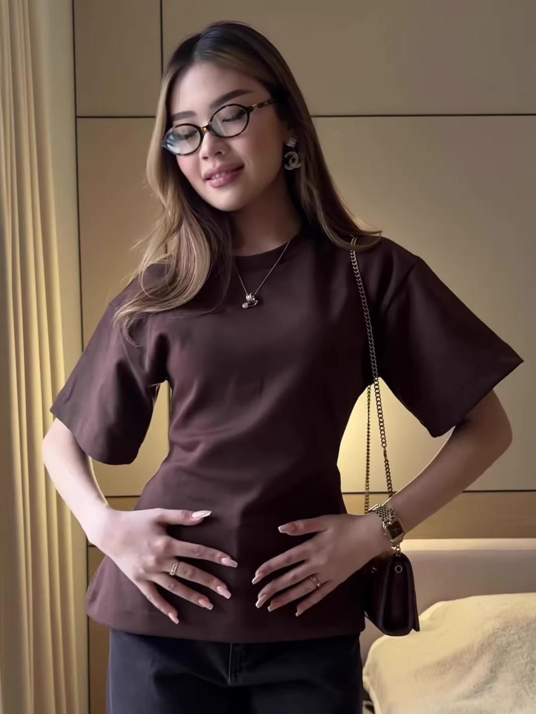 

Women s 2026 Solid Color Cotton Slimming T-shirt: Round Neck, Casual Temperament XL