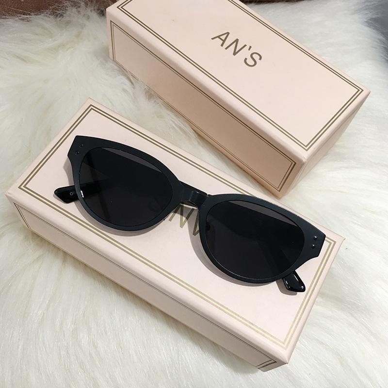 Korean retro cat eye sunglasses UV protection narrow frame trendy small frame couple sunglasses