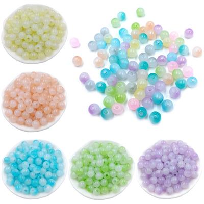 30 sztuk 6/8 mm Akcesoria do biżuterii DIY Kolor galaretkowy Barwienie halo Kolor gradientowy Luźne koraliki do tworzenia bransoletek naszyjników Akcesorium do biżuterii