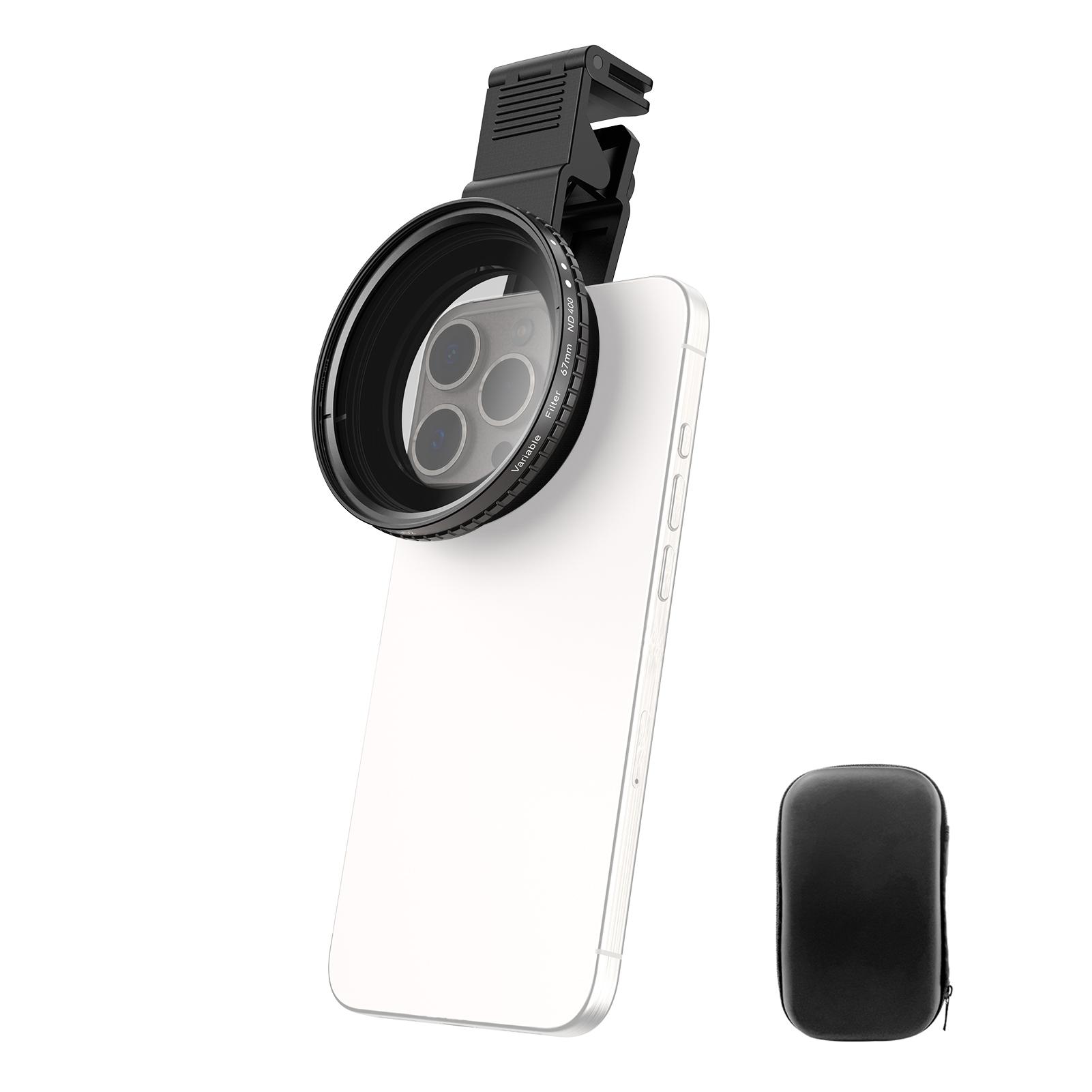 

67мм Переменный ND-фильтр для объектива камеры телефона ND2-ND400 Регулируемый фильтр нейтральной плотности с L