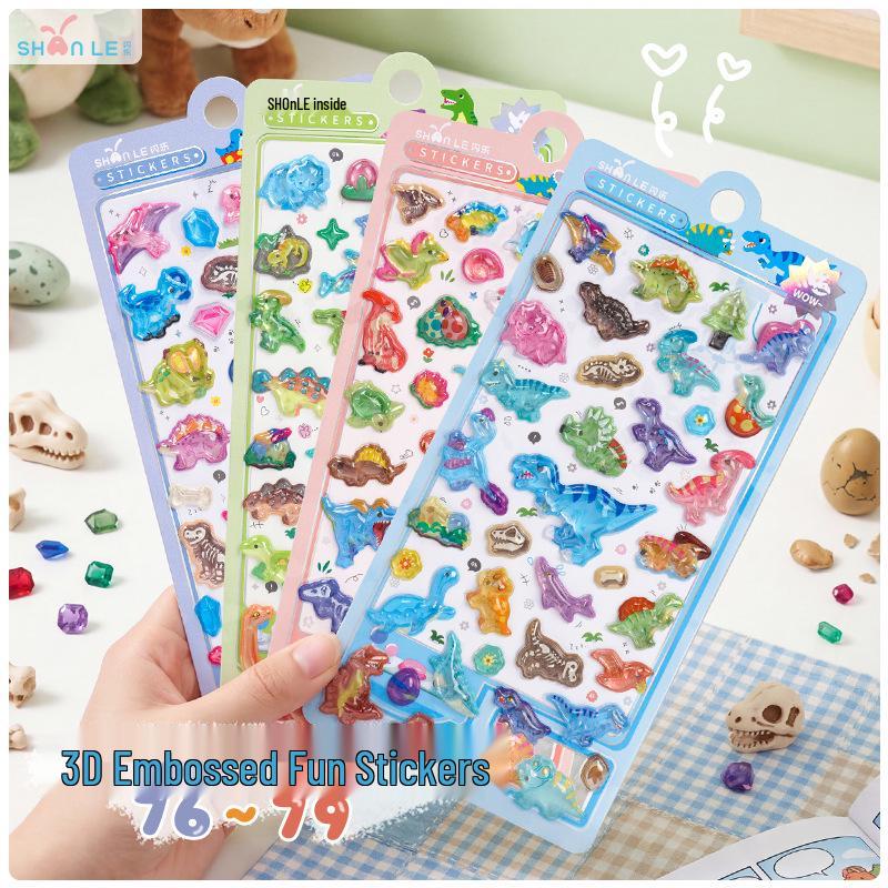 Genuine YouYou Family 3D Embossed Cartoon Diamond Stickers for Children s Phone Case, Educational and Fun Price for One Sheet