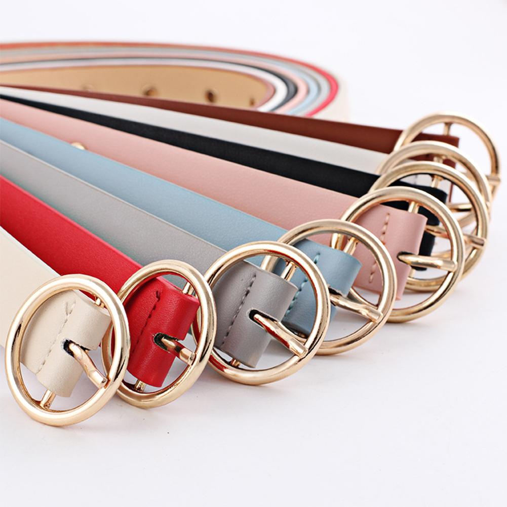 Women Fashion Round Buckle Hollow Out All Match Waist Belt