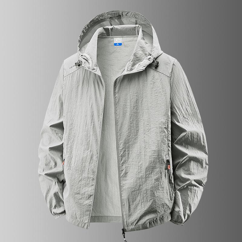 Summer Waterproof Hiking Jackets Men Fishing Cycling Hooded Gym Sports Running Coat Outdoor Sun-Protective Thin Jacket Clothing