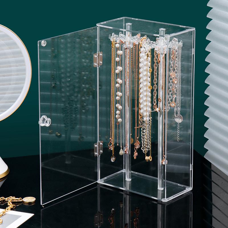 Plastic Jewelry Box Organizer Women Ring Necklace Jewelry Boxes Storage Bracelet Earrings Transparent Display Stand Accessories