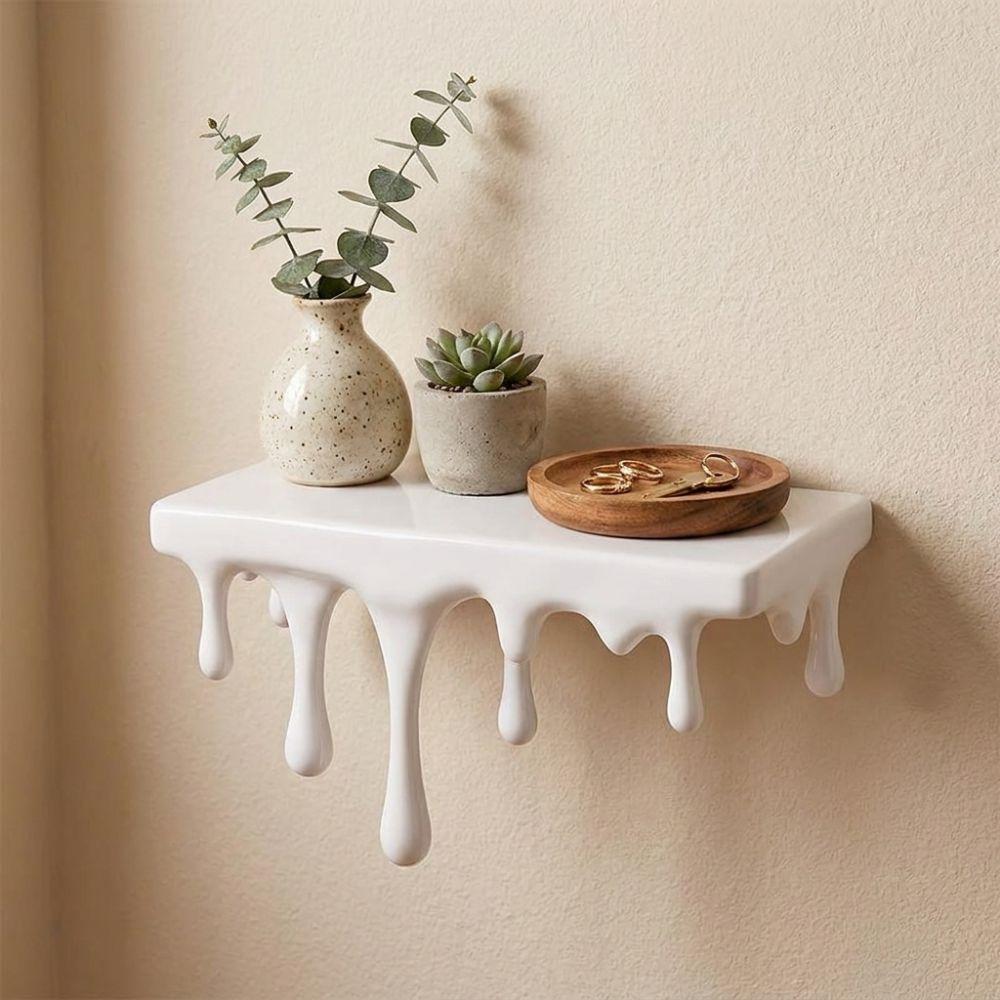 Plastic Drip Floating Shelf 3D Printed Wall-Mounted Display Stand Home Decoration