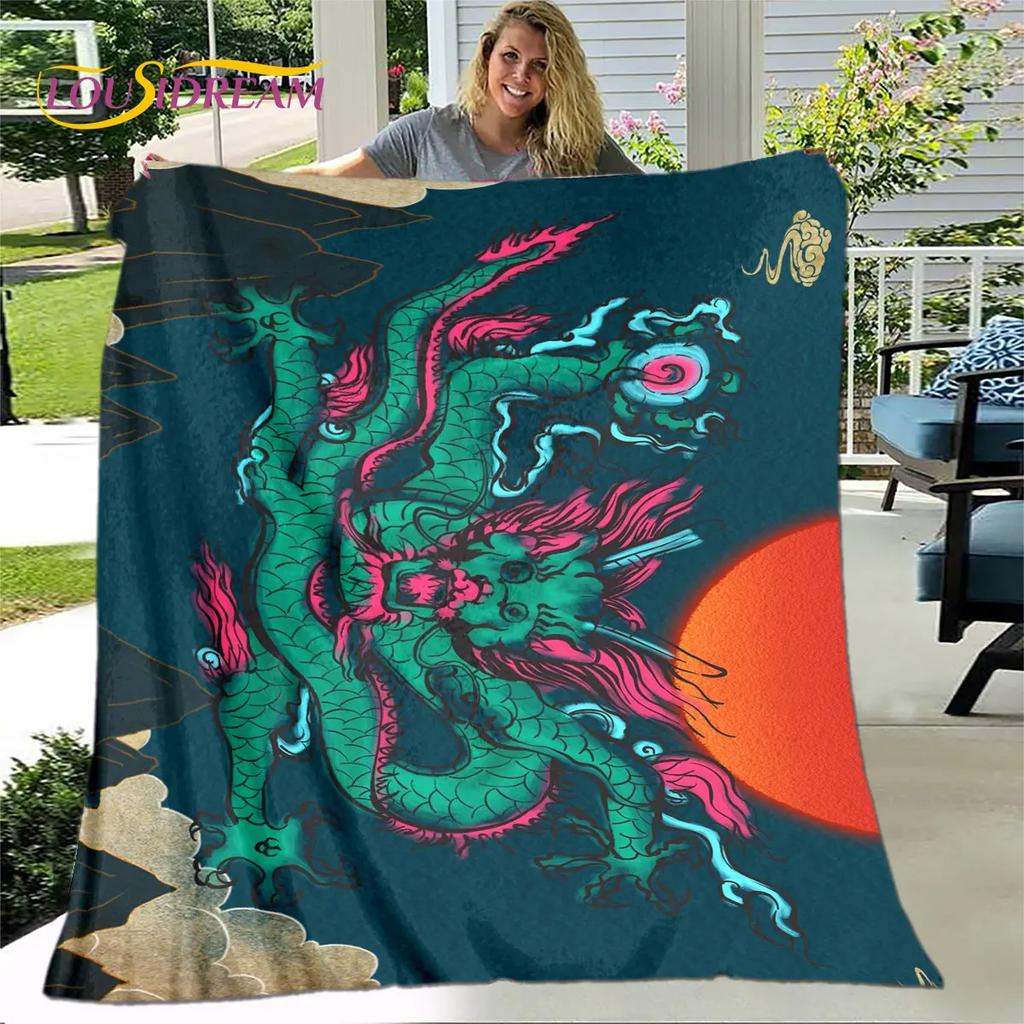 3D Classical Chinese Crane Blanket,Flannel Blanket Throw Blanket,Warm Blanket for Home Living Room Bedroom Beds Sofa Picnic Kid
