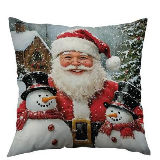 New Christmas Cartoon Cute Print Pillowcase Office Waist Pillowcase Model Room Bay Window Decoration Pillow
