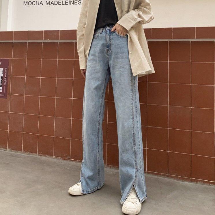 Zaimee Mujer Jeans Vintage Bolsillos Vaqueros Pantalones Largos Acampanados  Cintura Alta Recta Suelta Pantalones de Pierna Ancha comprar a buen precio  — entrega gratuita, reseñas reales con fotos — Joom