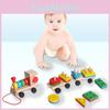 Delightful Kids Developmental Toys Train Truck Wooden Geometric Blocks Baby Educational Toy