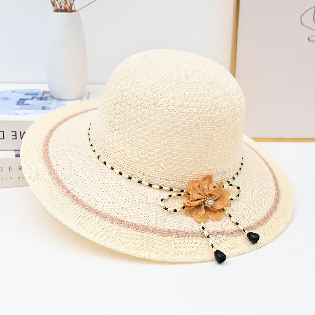 Hat Women's Summer Straw Hat Fashion Beach Hat Versatile UV Protection Sun Hat Flower Sun Protection Hat
