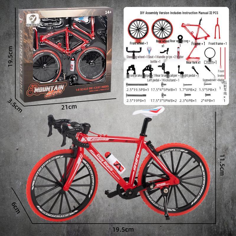 1:8 Scale Alloy Bicycle DIY Assembly Model - Cross-Border Exclusive