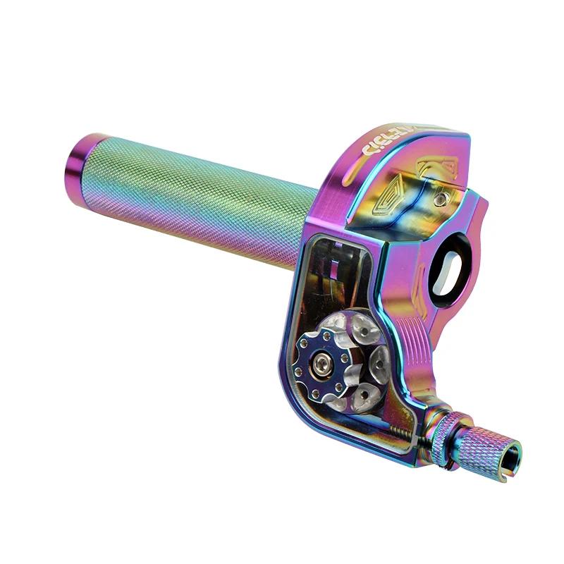 For ATV Quad Bike Motocross Moped Scooter Bike CNC Aluminum Parts 7/8" 22mm Universal Motorcycle Accelerator Throttle Twist Grip,Colorful.