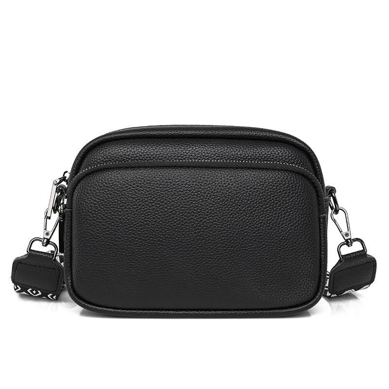 Bag women s new high-end PU women s bag fashionable versatile single shoulder messenger small square bag чёрный