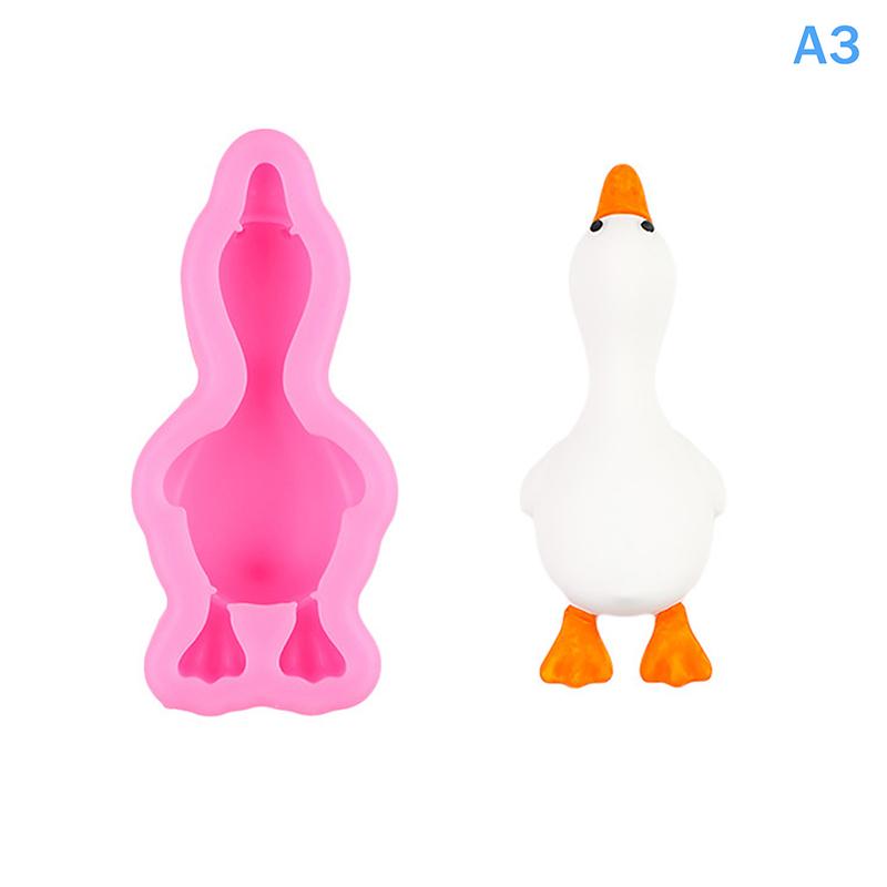 3D Cute Duck Form Silicone Mold Diy Scented Candle Plaster Soap Polymer Clay Resin Mould Handmade Baking Chocolate Cake Mold