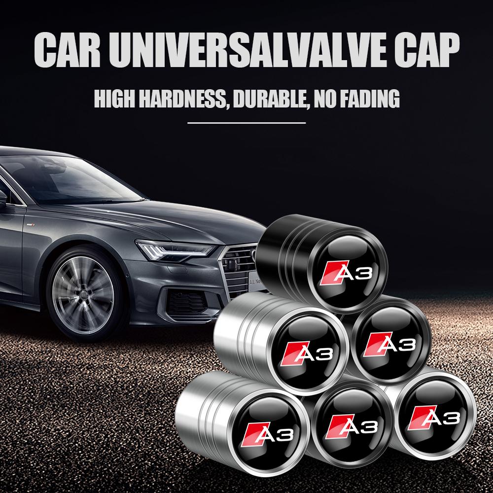 3D Metal Car Wheel Tire Valve Caps Tyre Air Stem Covers Accessories For Audi OOOO SLINE RS S TT A4 B8 A3 8P A6 C7 8V B6 B7 B9 Q5