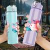 1PC Boho Mixed Flower Bouquet Print 750ml Color Plastic Sports Water Bottle Leakproof Flip Straw Lid Suitable for Sports Office Home Use