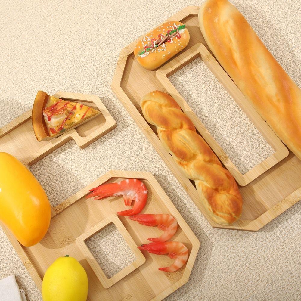 Fillable Wooden Number Charcuterie Board Decorative Food Platter Serving Trays  for Home