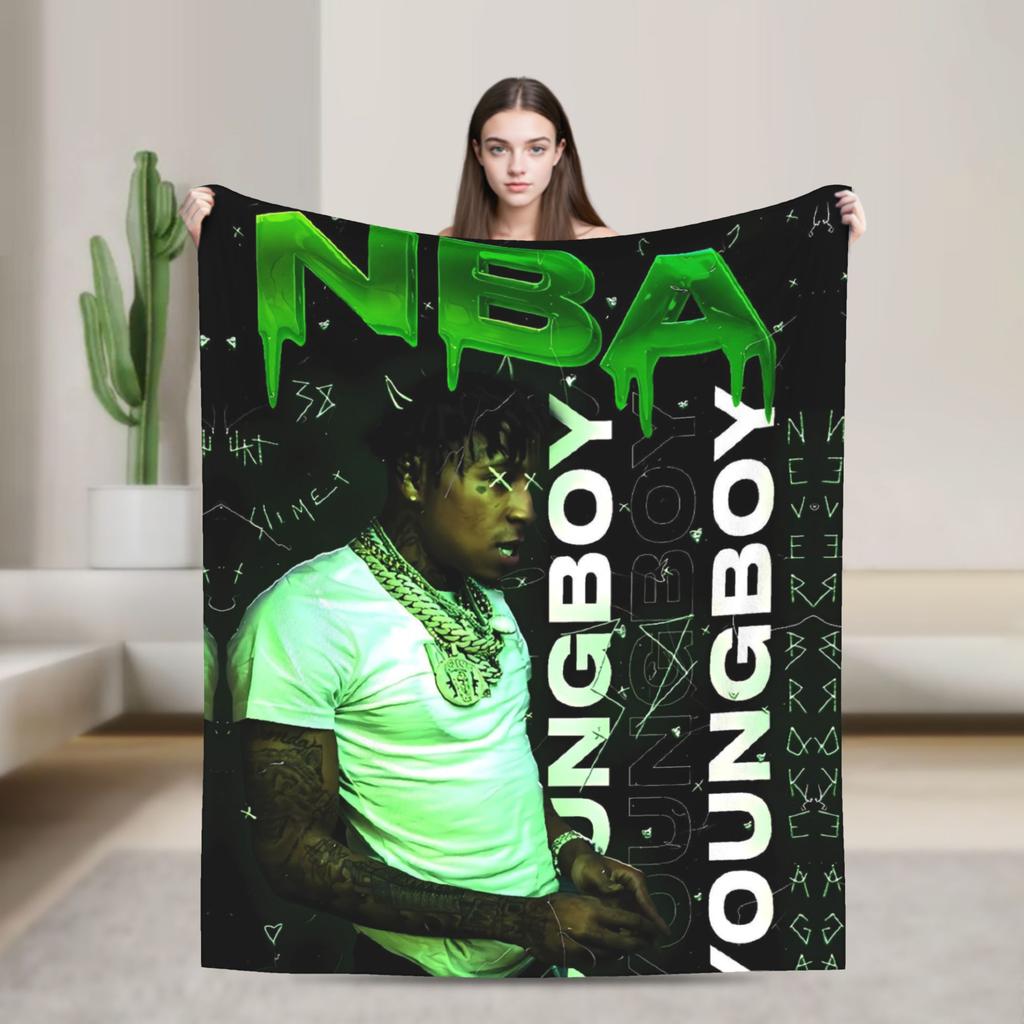 YoungBoy Never Broke Again Decke Warm Street Trend Plüsch Überwurfdecke für Sofa Sessel Reisen Büro Tagesdecke Bettbezug