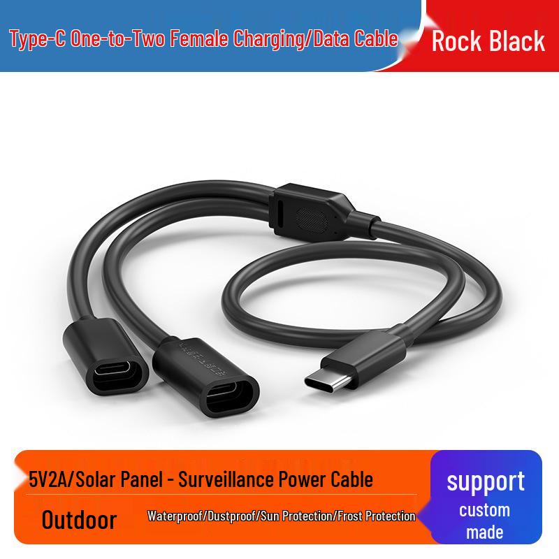 

Dual-Board Solar Monitor Type-C Extension Cable Male to Female Splitter