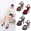 Women's Leopard Print Sandals New Summer Fashion  Sexy High Heels Stilettos 13cm Heel 3cm Platfrom LFD