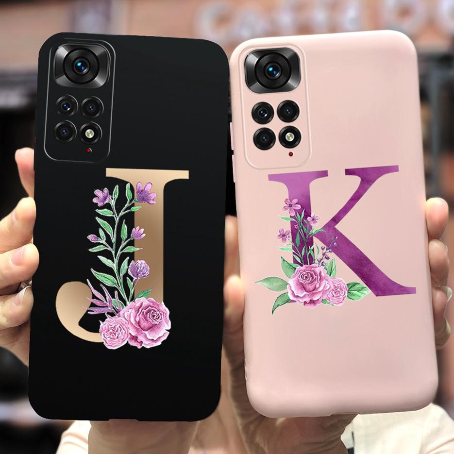 For Xiaomi Redmi Note 11 4G Case Note 11S Cute Couple Letters Soft Slim Fundas Cover For Xiaomi Redmi Note 11 Pro Note11 S Cases