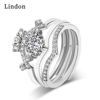 Lindon Klassischer Zirkonring aus Kupferlegierung, Damenschmuck, Hochzeitsversprechen, Partygeschenk
