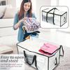 4Pcs Waterproof Woven Storage Bag Large Space Heavy Duty 3 Side Zip Design Moving Organiser for Luggage Clothes Bedding