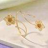Enamel Glaze Flower Bracelet Floral Armband Elegant Open Arm Bangle  Gift