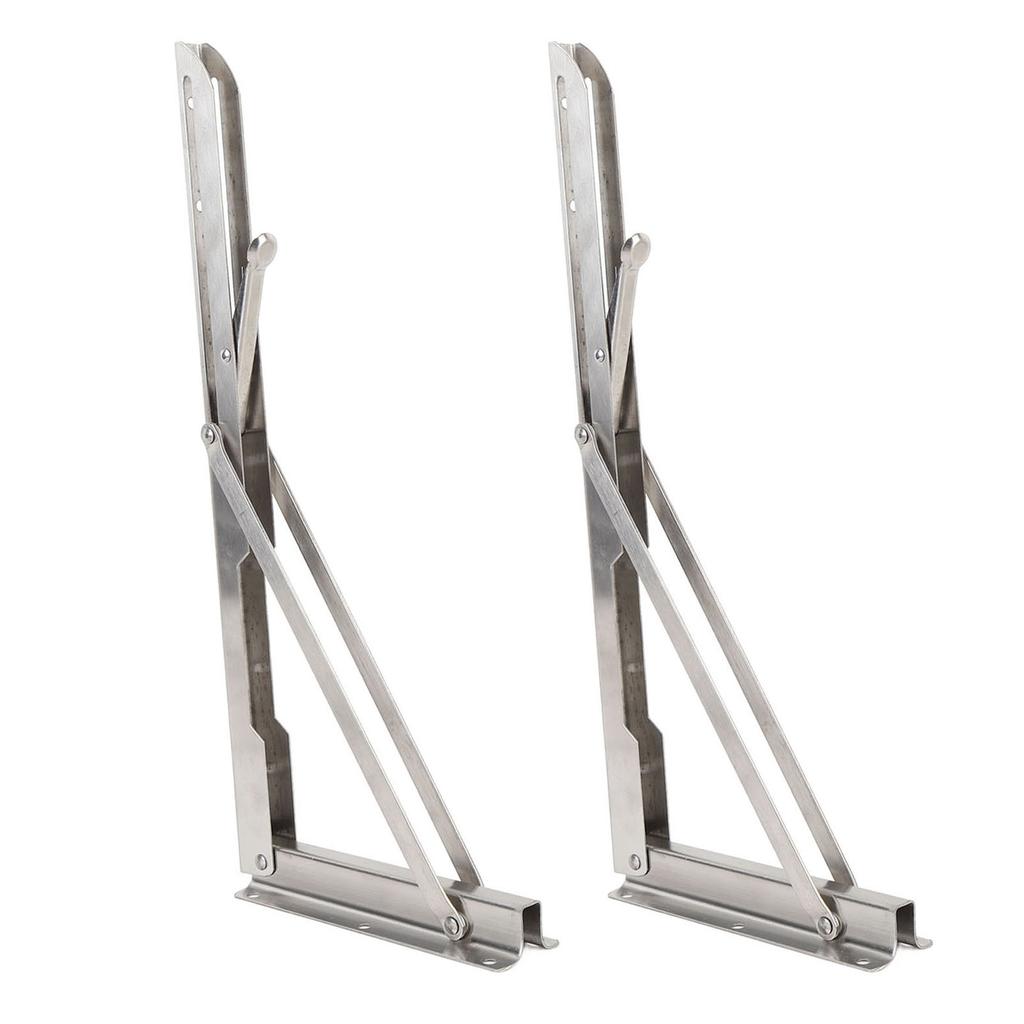 Folding Bench Table Wall Shelf 15.6 Inch Heavy Duty Stainless Steel Wall Mounted Shelf Hinge Bracket for Bench Table