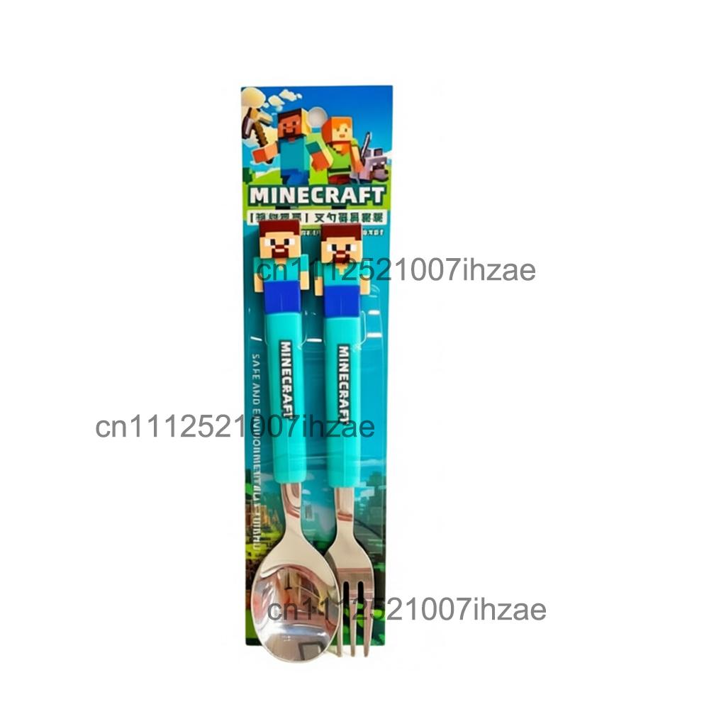 New Style Game Peripherals Spoon Fork Set Doll Handle Tableware ABS Material Handle Stainless Steel Novel Tableware Combination