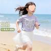 Girls Cotton Short Sleeve T Shirt with Bow Loose Casual Top for Summer