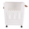 Rolling Laundry Basket Foldable Space Saving Hollow Out Design Dirty Clothes Hamper for Home