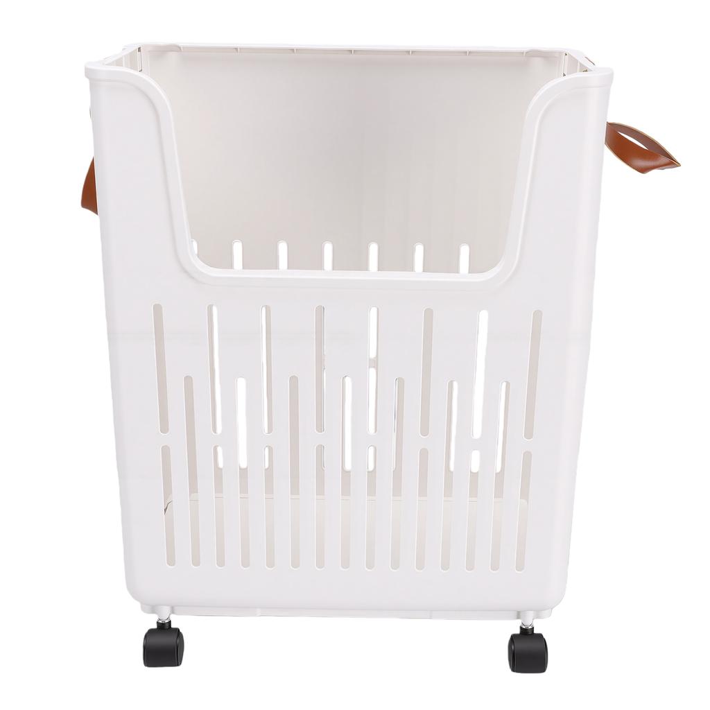 Rolling Laundry Basket Foldable Space Saving Hollow Out Design Dirty Clothes Hamper for Home