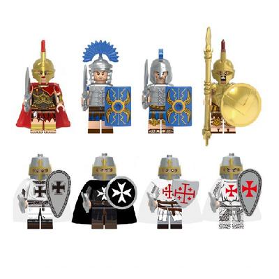 Bloco compatível com LEGO 8 espécies 1 conjunto medieval Guerreiro Cavaleiro Soldado Mini Figuras