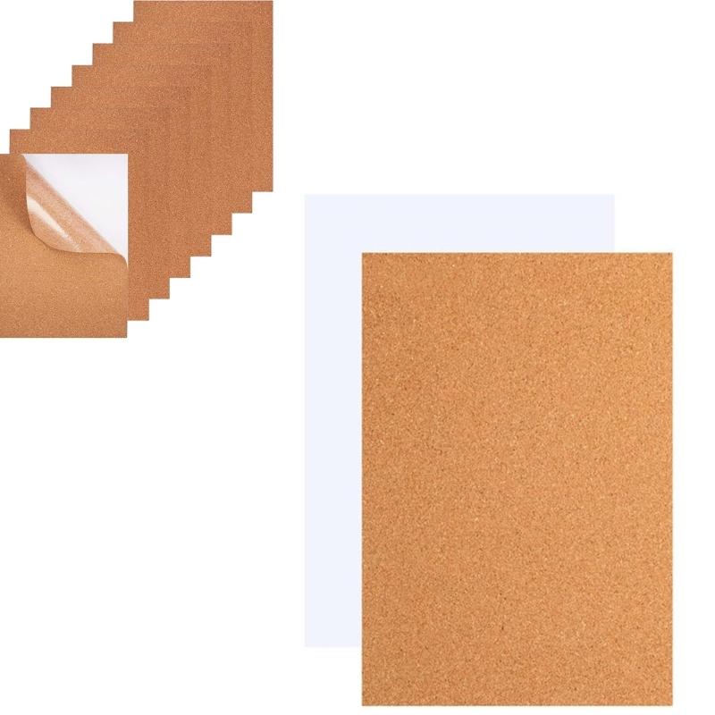 Adhesive Wood Base Covers 1mm Thick 8 Pack Cork Board Tile Note Sheet for DIY Projects Photo Wall Decoration Supplies