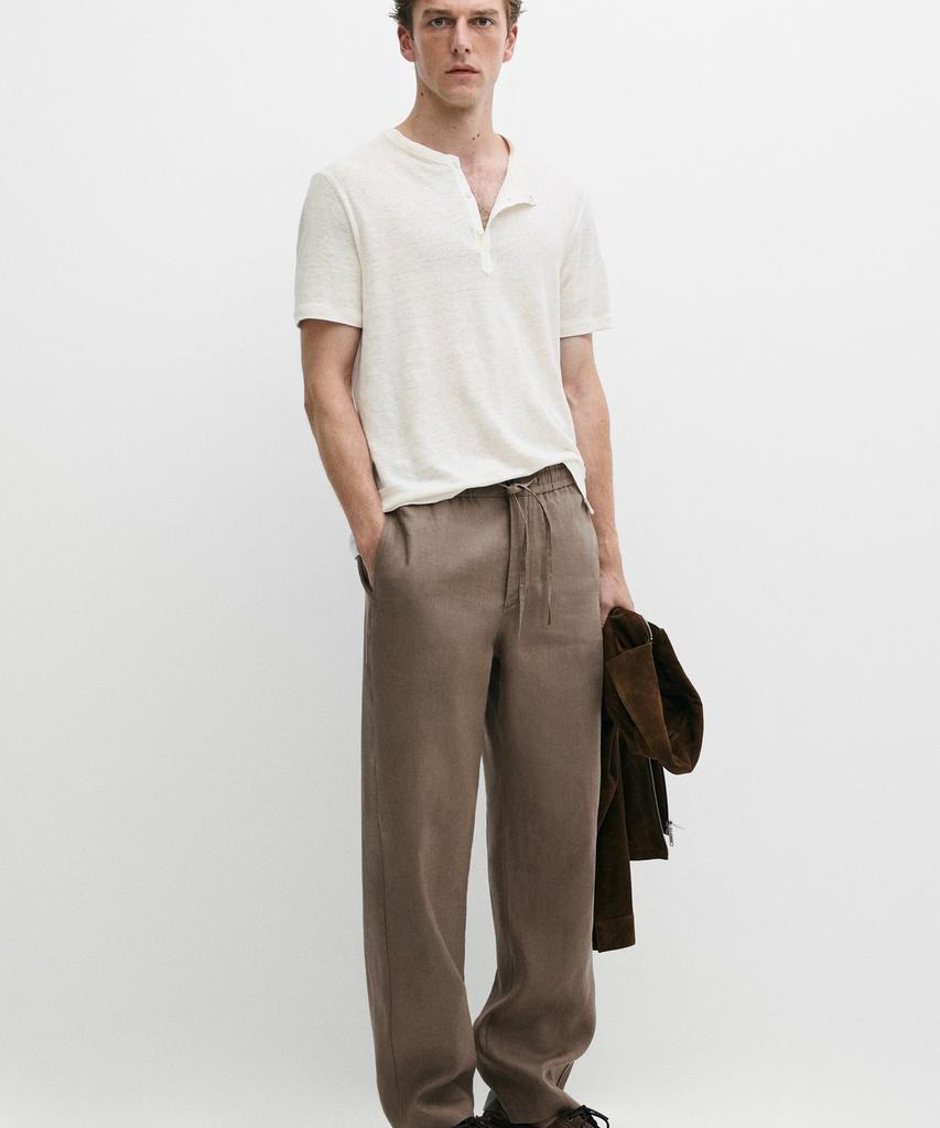 Masimodutti 100% Linen Relaxed Fit Pants