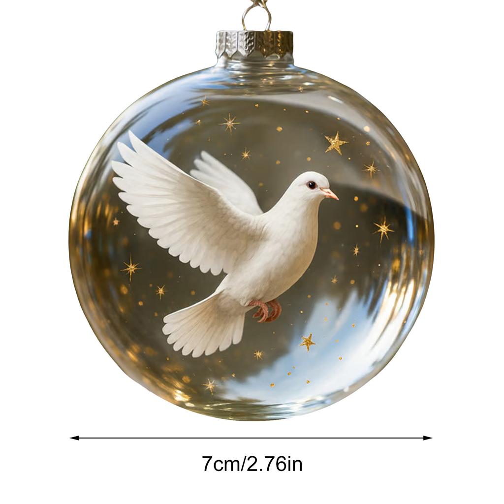 Christmas Nature's Birds Crystal Glass Ornament PVC Bird Glass Tree Clear Ornaments Xmas Tree Hanging Pendant for Holiday Decor