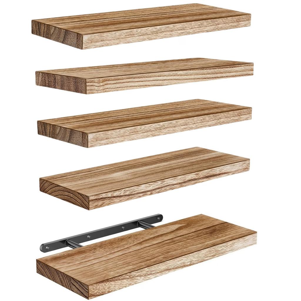 Wood Floating Shelf Wall Mounted Wall Shelf Floating Shelves for Living Room Bedroom Decor Small