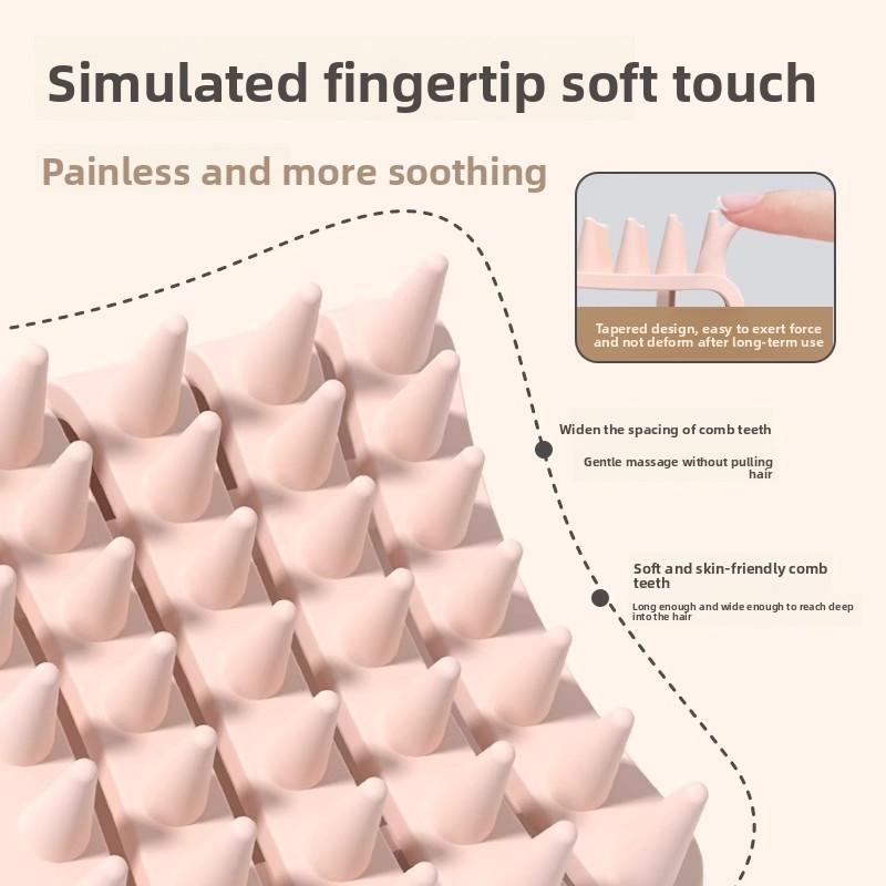 Hollow-cut Design for Gentle Cleansing Without Damaging Hair Elasticated Shampooing Massage Comb