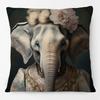 Animals Head Human Body Poster Cushion Cover Fox Cow Elephant Hippo Pig Leopard Duck Art Pillow Case
