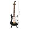 Delicate 14 Cm Mini  Wooden Electric Guitar Model Ornaments Collection With Stand(Black)
