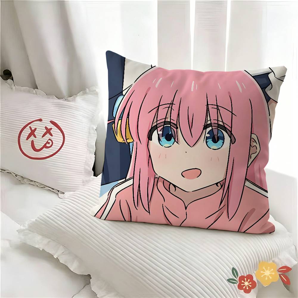 pc Anime BBocchi The RRock Pillow Case Fashion Square Pillowcase Bedroom Sofa Room Ins Decoration Leisure