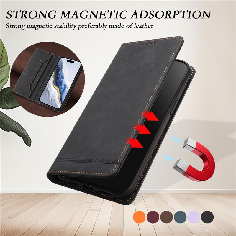 Leather Retro Anti-theft Wallet Flip Case For Motorola MOTO E15 E14 E13 E22 E32 E40 E30 E20 E7 Power Thinkphone 25 Phone Cover