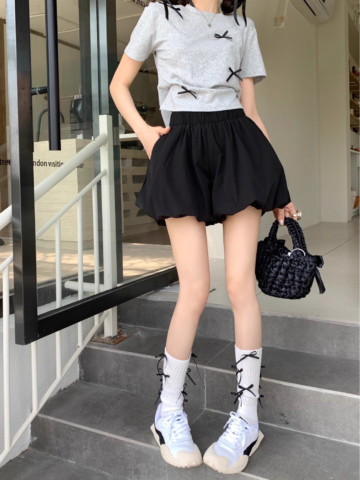 Women s High-Waisted Lantern Shorts - Summer 2026 Casual Bloom Style L