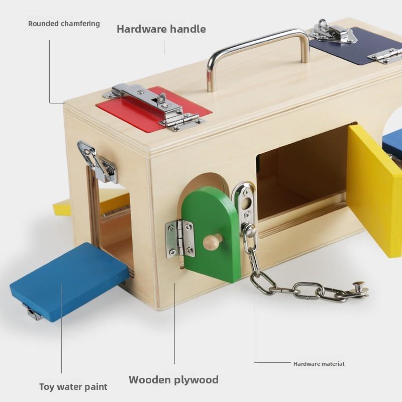 Wooden Toddler Unlock Educational Toy With Montessori Keys For Early Learning