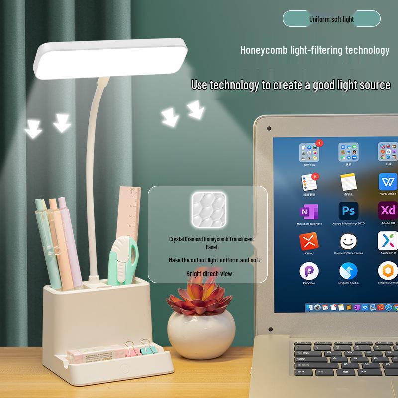 LED Multi-Function Phone and Pen Holder Eye-Caring Study Lamp
