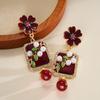 Alloy Flower Square Geometric Dangle Earrings New Simple Luxury Earrings Women Party Jewelry Accessories