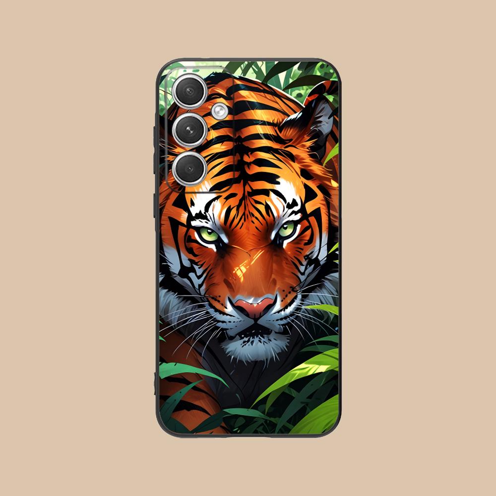 Tiger Neon Mobile Cell Phone Case for Samsung Galaxy S26 S25 S24 S23 S22 S21 S20 Note20 Plus FE Ultra Colorful Cover Cover